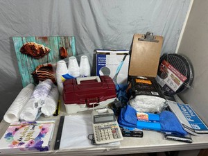 Cleaning Supplies, Table Covers, Tackle Box, Tabletop Grill, and More