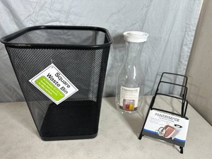 New Waste Basket, Beverage Carafe, LidPan Organizer