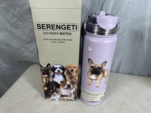 New Serengeti Vacuum Insulated Stainless Steel Water Bottle - French Bull Dog