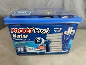 New Pocket Hose Marine 50 ft Expanding Hose with Anti-Scuff Fabric