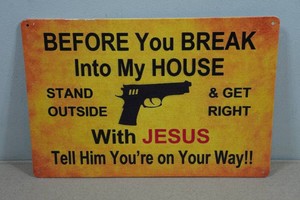Novelty Metal Sign - Get Right with Jesus
