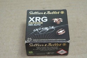 25 Sellier & Bellot XRG Defense .380 Auto 77 Gr HP Ammo