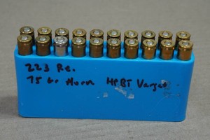20 Reloaded .223 Rem 75 Gr Hornady HP BT Varget Ammo