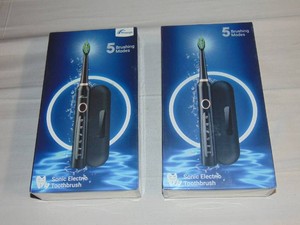 Lot of 2 - M5 Sonic Electric Toothbrush for Adults and Kids - Rechargeable Electric Toothbrush