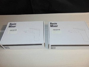 Lot of 2 Hoooh Bathroom Faucets Solid Brass Matte Black Single Handle Basin Mixer bf100a-bk