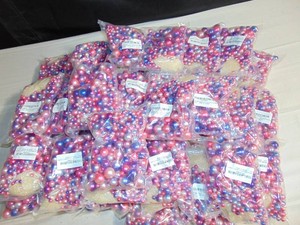 Lot of 42 - Floating NO Hole Faux Pearls Beads for Vases Gradient Blue-Pink-Purple W Hydration Beads