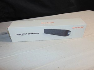 Nylavee Hi-Fi Stereo Computer Sound Bar with Bluetooth & 3.5mm Aux, USBUSB-C Powered for Desktop PC, Laptop & Monitor,