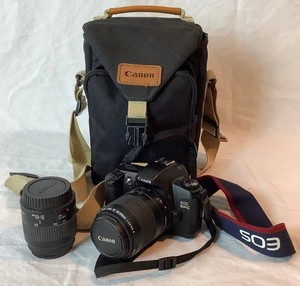 Canon Camera Lot - EOS Rebel G with attached 80-200mm lens, 35-80mm lens, and soft case