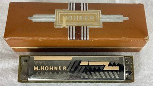 Antique M. Hohner Regina Diatonic Harmonica in Original Box - Made in Germany