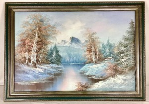 Original Winter Landscape Painting by Davis