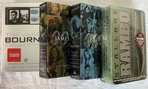 Leading Men DVD Collections - Includes The Jason Bourne Collection, James Bond 007 Volumes 1&2, & Stalone - Rambo - 4 items total
