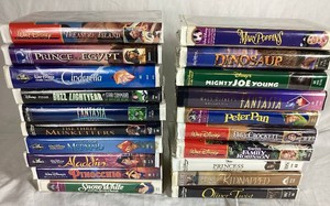 Assorted Collectable Disney VHS tapes - Includes Fantasia, Fantasia 2000, The Little Mermaid, Snow White, Cinderella, Mary Poppins, Swiss Family Robinson, Treasure Island, and More - 20 items total