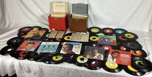 Massive Lot of Vintage 7 Vinyl 45 Records - Including Ricky Nelson, Beach Boys, Nat King Cole, Sonny & Cher, Bobby Vinton, Johnny Mathis, Vic Damone, Everly Borthers, Chubby Checker, and More