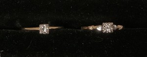 Pair of Antique 14Kt Gold Rings