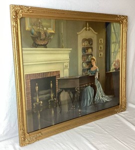 Vintage Antoni Ditlef Framed Print Song of Love with Gold Ornate Frame