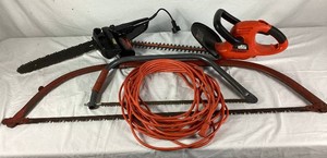 Yard Maintenance Collection of Saws and Hedge Trimmer