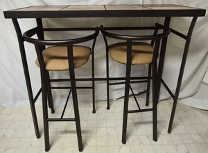 Bar Height Table and 2 Bar Stools -Table 49.5W x 18D x 42.5H Bar Stools 22W x 18D x 36H - 29 Seat Height