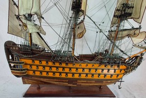 Royal Louis 1779 French Navy Wooden Model Tall Ship 37 L x 33H