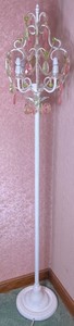 Pink and Green Crystal Teardrop Floor Lamp
