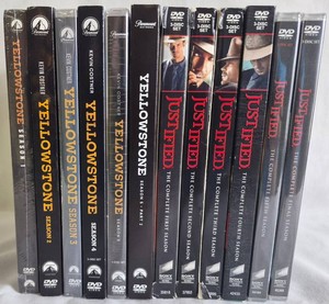 Yellowstone (Season 1-5) and Justified (Season 1-5 & Final Season) - DVD Series Sets - 12 items total