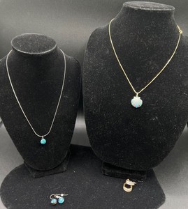 Sterling Silver Jewelry Bundle - 2 Necklaces and 2 Set of Earrings
