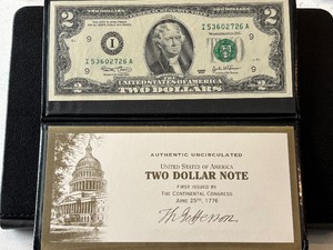 2003 Green Seal $2 Dollar Note Uncirculated