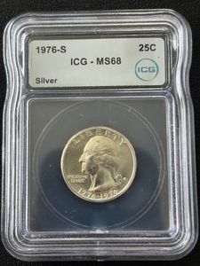 1976-S Bicentennial Silver Quarter ICG MS68
