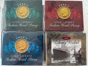 Gold Plated Indian Head Cents and Liberty Nickel