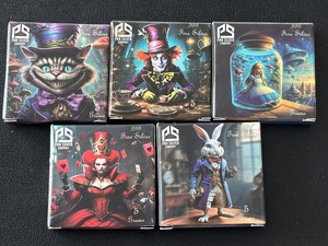 Alice in Wonderland .999 Fine Silver Figures 5 Grams Each