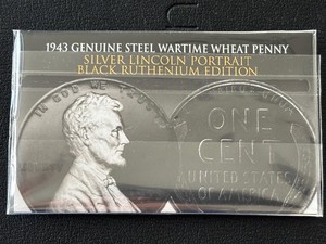 1943 Lincoln Cent Silver Lincoln Portrait Black Ruthenium Edition
