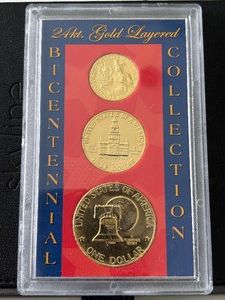 24K Gold Layered Bicentennial Coin Set
