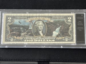$2 Dollar Yellowstone National Park Note