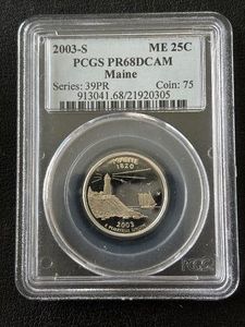 2003-S Maine State Quarter Proof PCGS PR68 Deep Cameo