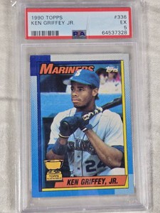 Ken Griffey Jr. 1990 Topps All-Star Rookie Cup PSA Graded EX 5 #336 - Seattle Mariners Baseball Card