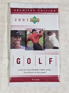 Unopened Pack of Upper Deck 2001 Golf Cards - Premium Pack Possible Tiger Woods Rookie Auto That's Going for Around $10k