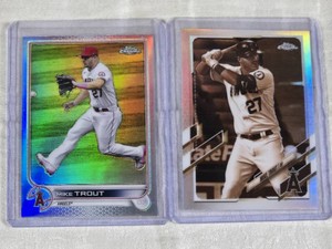 Lot of 2 Mike Trout Topps Chrome Refractors
