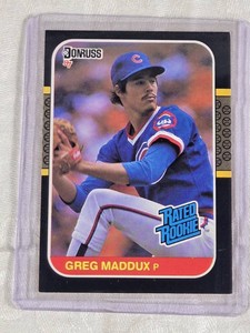 Greg Maddux Rookie 1987 Leaf Donruss Rated Rookie #36 - Chicago Cubs Baseball Card