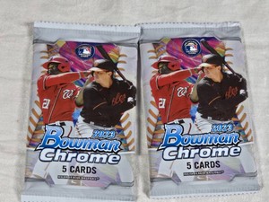 Lot of 2 Unopened Packs of 2023 Bowman Chrome Baseball Card Packs