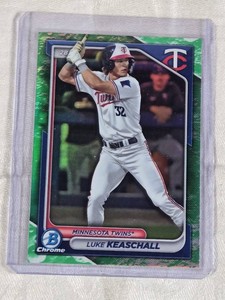Luke Keaschall Rookie 2024 Bowman Chrome Green Refractor #BCP-122 - Minnesota Twins Baseball Card