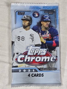 Unopened Pack of 2021 Topps Chrome Baseball Cards