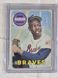 Hank Aaron 1969 Topps #100 - Atlanta Braves Vintage Baseball Card