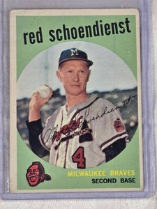 Red Schoendienst 1959 Topps #480 - Milwaukee Braves Vintage Baseball Card