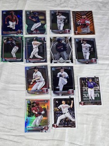 Lot of 12 Minnesota Twins Bowman Chrome Cards featuring Bryan Acuna, Riley Quick, and others and 1 Mickey Casper Topps RC