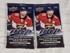 Lot of 2 Unopened Packs of 2022-23 Upper Deck MVP Hockey Cards