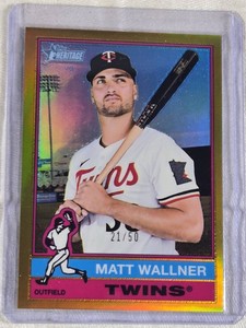 Matt Wallner 2025 Topps Heritage Gold Refractor SP #2150 - Minnesota Twins Baseball Card