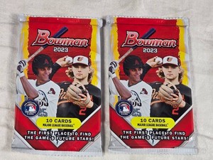 Lot of 2 Unopened Packs of Bowman 2023 Baseball Cards