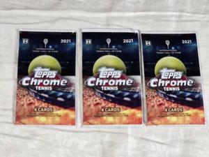 Lot of 3 Unopened Packs of 2021 Topps Chrome Tennis