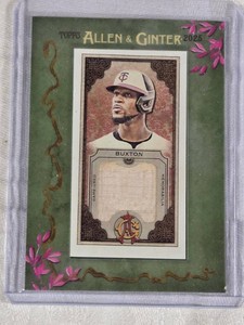 Byron Buxton 2025 Topps Allen & Ginter Framed Mini Game-Used Bat Relic #MFR-BBU - Minnesota Twins Baseball Card