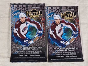 Lot of 2 Unopened Packs of 2022-23 Skybox Metal Universe Hockey