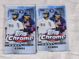 Lot of 2 Unopened Packs of Topps Chrome 2021 Baseball